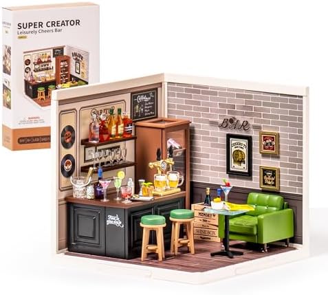 Super Creator-Mini Blocks Model Building Set for Adults, Miniature Plastic House Kit Super Store-Building Blocks Toys for Teens 8-12, DIY Crafts/Hobbies for Teens&Adults (Leisurely Cheers Bar) by Wowood