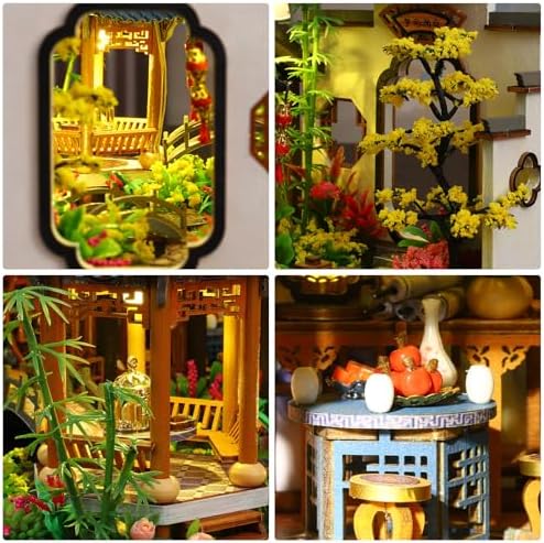 Dollhouse Kit, DIY Miniature House Kit w/LED Ancient Courtyard - Image 4