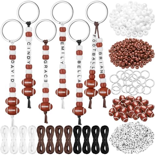 Landical 564 Pcs Football Keychain Making Kit DIY Name Bead Key Chain Craft by Landical