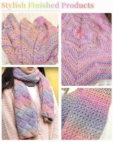 Coopay Yarn for Crocheting & Knitting, Gradient Cake Yarns (Evening Sunset) - Image 2