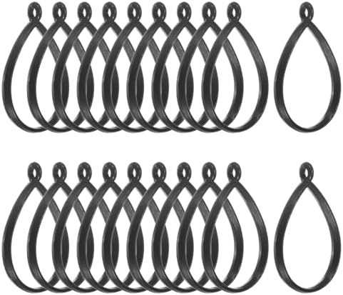 M METERXITY 20-Pack Open Bezels for Resin, Teardrop Shape Open Back Bezel Pendants for Resin Jewelry Making/DIY Earrings Necklace, Alloy Hollow Frame Pendants [Black] by MMETERXITY