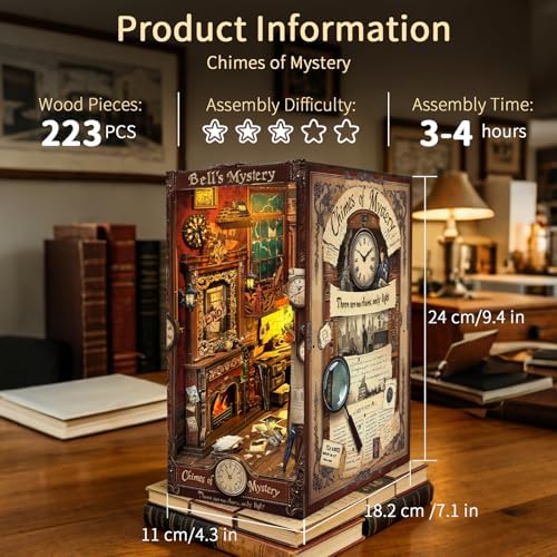 BELEEV Book Nook Kit for Adult and Teens,3D Wooden Puzzle（Mystery） - Image 3