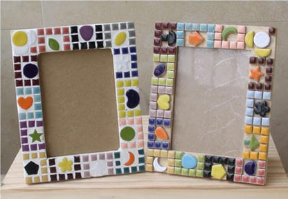 500g/1.1lb Random Color Irregular Ceramics Mosaic Tiles,DIY Making Creative Ceramic Mosaic Tiles for DIY Craft Plates Flowerpots Vases Cups Mosaic Making Supplies (Flowers)