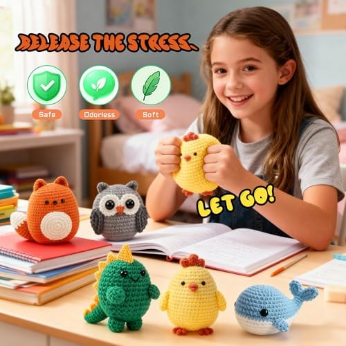 Joyclub Crochet Kit for Beginners 6 Animal Family with Video for Adults - Image 6