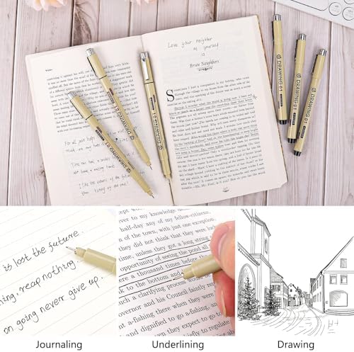 Muchcute 05 Fine Point Writing Pens: 6 Black 0.45mm Smooth No Bleed Bible - Image 6