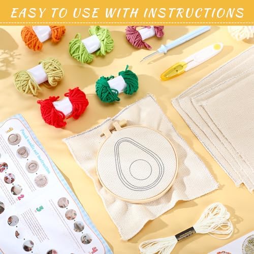 Yaomiao 6 Pcs Fruit Punch Needle Coaster Kit for Beginners, Adults - Image 5