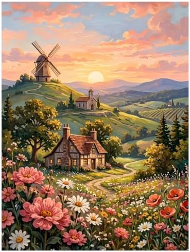 Mandun Landscape Paint by Numbers Kit for Adults, 16x20 inch by MANDUN