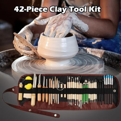 42Pcs Pottery Tools Kit for Sculpting,Carving Tools Set for Pottery Clay - Image 3