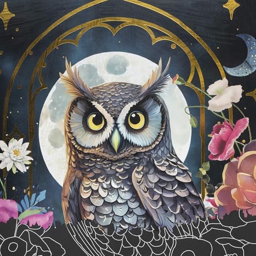 Brea Reese Scratch Art Paper Pad, Moonlight Garden 9x12in Adult Craft Kit - Image 5