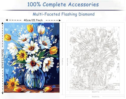 ZTOTZ Sunflower Paint by Numbers kit for Adults, Sunflower Paint by Numbers Adults Canvas Without Frame, DIY Flower Painting by Numbers for Gift Home Wall Decor(16x20inch) - Image 2