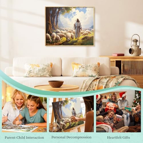 Paint by Numbers Kit for Adults, Jesus DIY Painting Kit, 16x20 Inch - Image 7