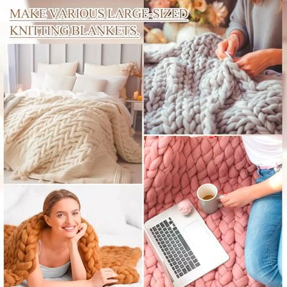Novabright 28" Chunky Knitting Loom, Foldable Chunky Yarn Loom Adjustable DIY Blanket Knitting kit for DIY Scarves, Pillows, Home Decor, Yarn Craft, Beginner, Portable Hand Weaving Kit - Image 5