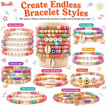 23000+ Clay Beads Bracelet Making Kit for Girls-120 Colors 6 boxes, Polymer Heishi Beads for Jewelry Making Kit, Charms for Bracelets,Bead Board Arts and Crafts Gifts for kids Fun Crafts for adults - Image 5