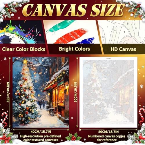 ICYANART Christmas Paint by Numbers Kit for Adults Beginner 16x20Inch - Image 4