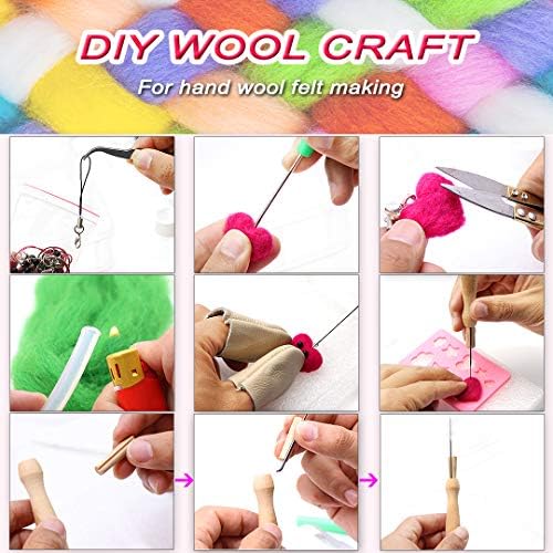 West Bay Needle Felting Kit 109 Pieces Set, Wool Roving 36 Colors with Complete Felt Tools and Storage Box Needle Felting Starter Kit for DIY Craft Animal Home Decoration Birthday Gift - Image 4