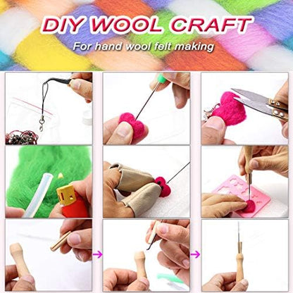 West Bay Needle Felting Kit 109 Pieces Set, Wool Roving 36 Colors with Complete Felt Tools and Storage Box Needle Felting Starter Kit for DIY Craft Animal Home Decoration Birthday Gift - Image 4
