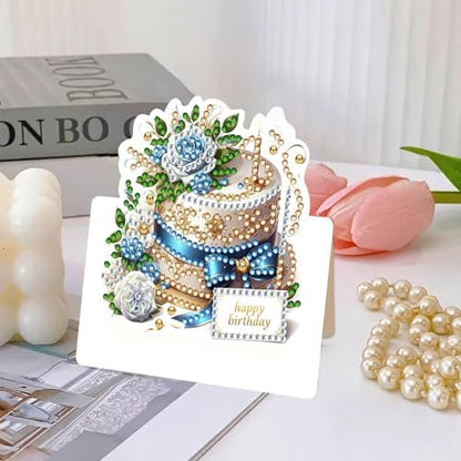 C'eitura Diamond Art Painting Birthday Cards 6 Pack, DIY Floral Gift Box Rose Champagne Crystal Rhinestone Greeting Cards, Handmade Craft Gift Adults Beginners - Image 7