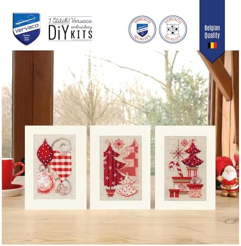Vervaco Greeting Card kit Christmas Motifs Set of 3 - Image 6