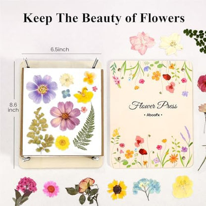 Aboofx Flower Press Kit, Craft Kits 8.6"x6.5" 8 Layers Wooden Flowers Pressing Kit for Crafts Pressed Flowers and Plant for DIY Art, Preservation for Bookmark Frame Wedding Flower Drying - Image 2