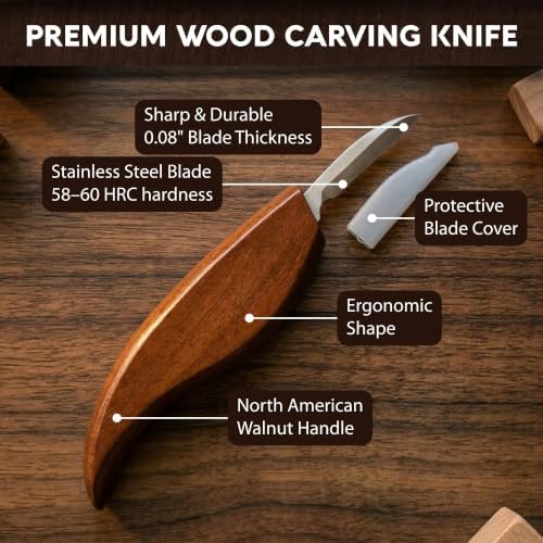 75 Wood Carving Kit for Beginners - Gift Ready Whittling Kit Set 32pcs - Image 4