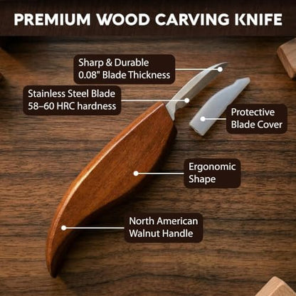 75 Wood Carving Kit for Beginners - Gift Ready Whittling Kit Set 32pcs - Image 4