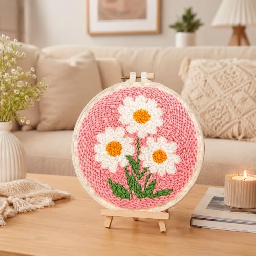 Punch Needle Kit for Beginners Adults-Flower Daisy,with Video Tutorial - Image 2