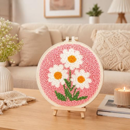 Punch Needle Kit for Beginners Adults-Flower Daisy,with Video Tutorial - Image 2