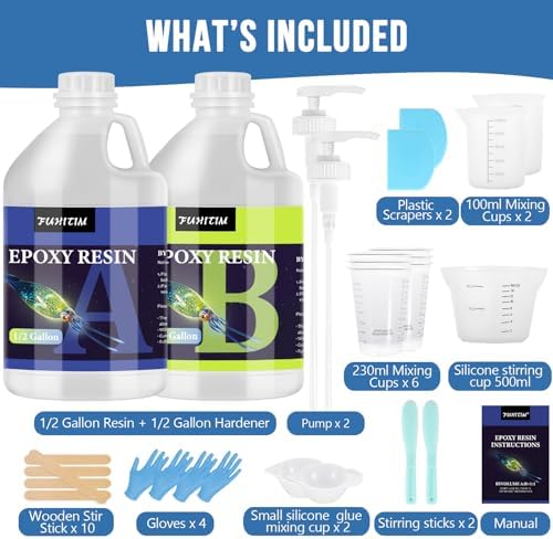 Epoxy Resin 1 Gallon - Crystal Clear Epoxy Resin Kit - Self-Leveling, High-Glossy, No Yellowing, No Bubbles Casting Resin Perfect for Crafts, Table Tops, DIY 1:1 Ratio - Image 5