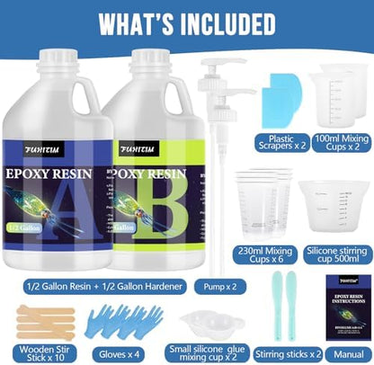 Epoxy Resin 1 Gallon - Crystal Clear Epoxy Resin Kit - Self-Leveling, High-Glossy, No Yellowing, No Bubbles Casting Resin Perfect for Crafts, Table Tops, DIY 1:1 Ratio - Image 5