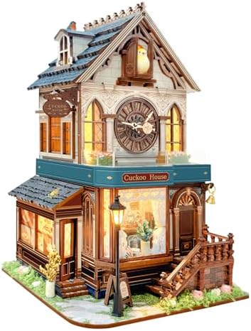 Book Nook Kit for Adults and Teens, DIY Miniature House Kit with Led Light, 3D Wooden Puzzles for Adults, Wood Gifts for Family and Friends(Cuckoo House) - Image 2