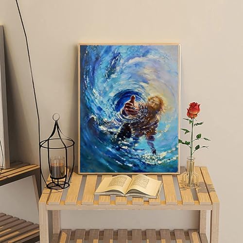NZNANCHU Paint by Number for Adult,DIY Painting Kits for Adults,Color by Numbers,Water Paint by Number Canvas Crafts Watercolor for Beginners Hoom Decor (Jesus2) - Image 7
