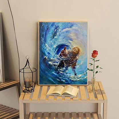 NZNANCHU Paint by Number for Adult,DIY Painting Kits for Adults,Color by Numbers,Water Paint by Number Canvas Crafts Watercolor for Beginners Hoom Decor (Jesus2) - Image 7