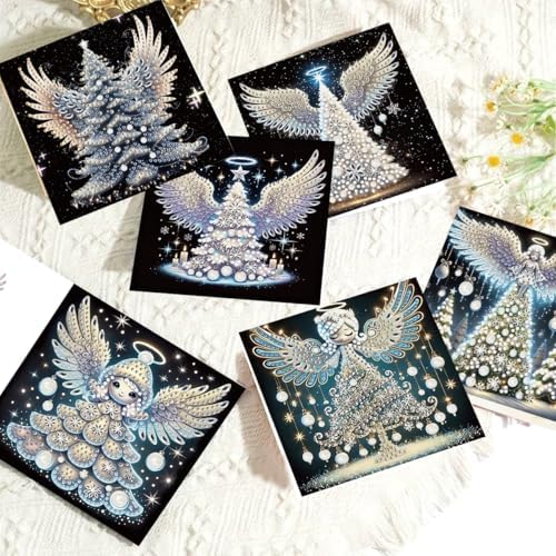 LSQFS Angel Wings Diamond Painting Greeting Cards Kit,with Envelopes - Image 4