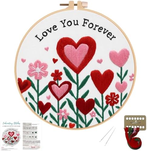 Nuberlic Valentine Embroidery Kit for Beginners Adults by Nuberlic
