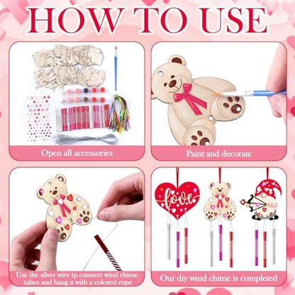 JellyArch Valentine 30 Pack DIY Wind Chime Kit Art and Crafts - Image 4
