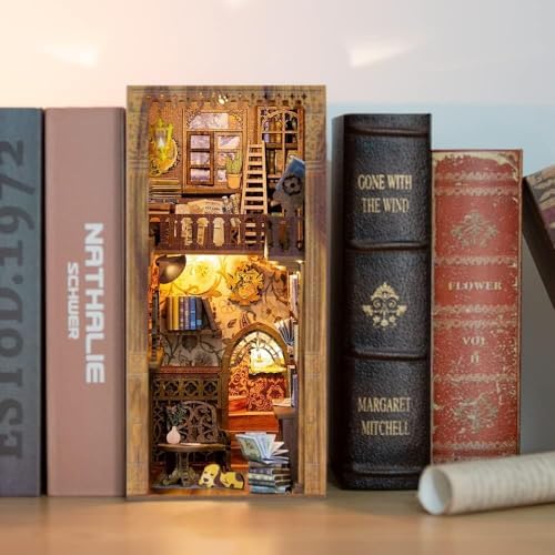 Fsolis Book Nook Kit, 3D Wooden Puzzles for Adults (Eternal Bookstore) - Image 2