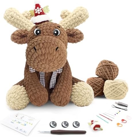 CODGP Crochet Kit for Beginners, 11.8-Inch Elk Crochet Kit for Adults by CODGP