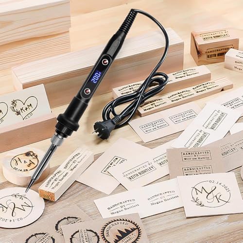 Wood Burning Kit, Wood Burning Tool with 26 Letters Copper Mold, Adjustable Temperature Professional Wood Burner Pen for Embossing Carving Soldering - Image 2