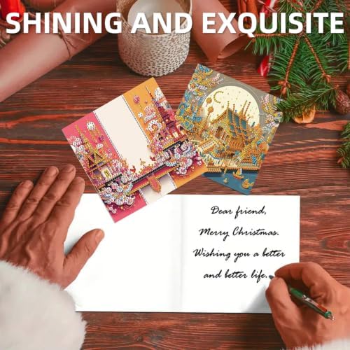6PCS Palaces Diamond Art Painting Greeting Cards Kit with Envelopes - 5D DIY Diamond Art Card Kits for Adults - Handcrafted Postcards for Birthday & Holiday - Image 3