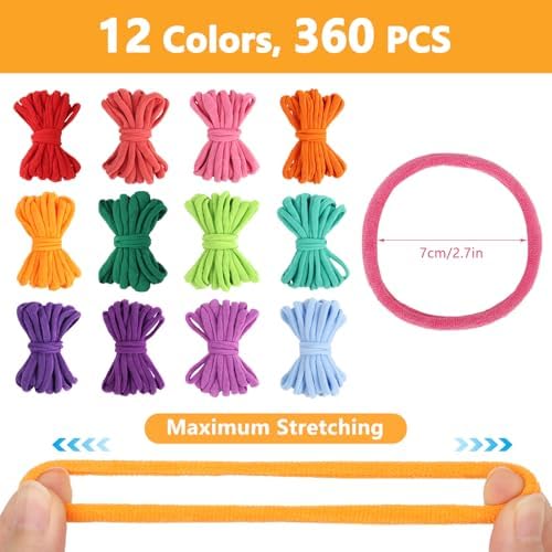 Coopay Loom Loops Refill 360 PCS - 12 Colors - Weaving Loops - Image 2