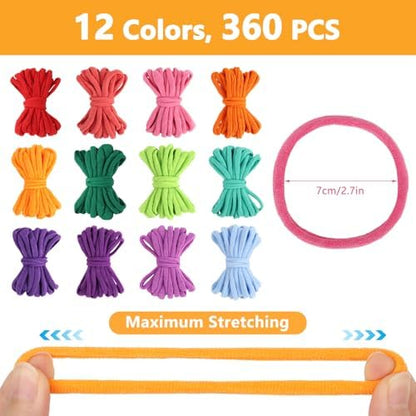 Coopay Loom Loops Refill 360 PCS - 12 Colors - Weaving Loops - Image 2
