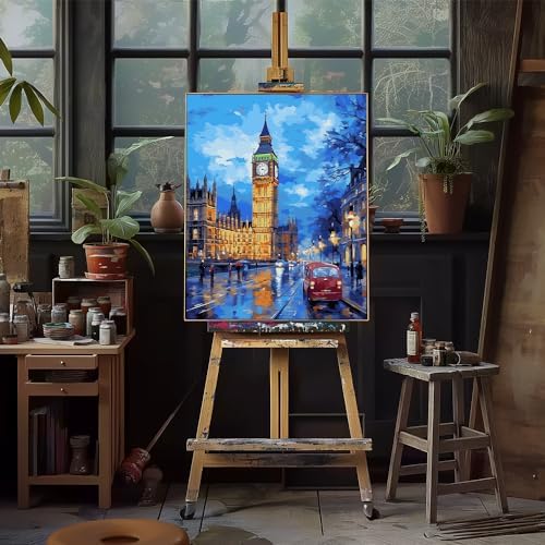 Natuyalo Big Ben Paint by Numbers Kit for Adults - London Cityscape Paint by Number on Canvas Without Frame, DIY Acrylic Painting for Ideal Gift Home Wall Decor (16x20 Inch) - Image 4