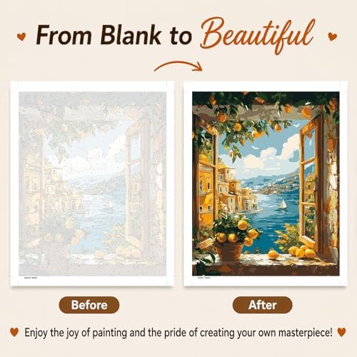 AUKELHJ Paint by Numbers Kit for Adults Beginner, Window View, 16X20 Inch - Image 4