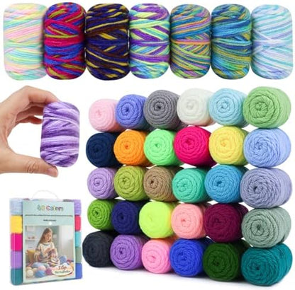 Lewhoo 40 Colors Crochet Yarn Kits, 1399 Yards Acrylic Yarn by lewhoo