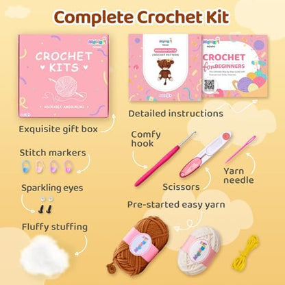 Mewaii Highland Cattle Crochet Kit for Beginners, 40% Extra Yarn - Image 4