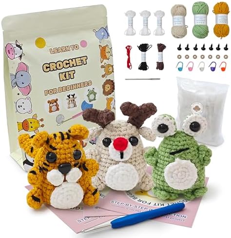 Kovarela Crochet Kit for Beginners, Jungle Brothers Amigurumi with Video Tutorials by Unknown