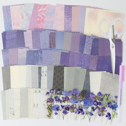 Koqye 215PCS Scrapbook Paper Pack & Junk Journal Kit (Mystic Amethyst) by Koqye