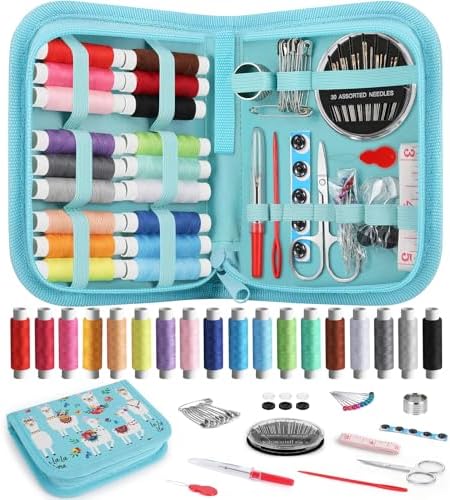 Coquimbo Sewing Kit Gifts for Teen Grils Adults Women Mom Grandma, Portable Sewing Supplies Contains Tape Measure, Scissors, Thimble, Thread, Sewing Needles (Alpaca) by Coquimbo