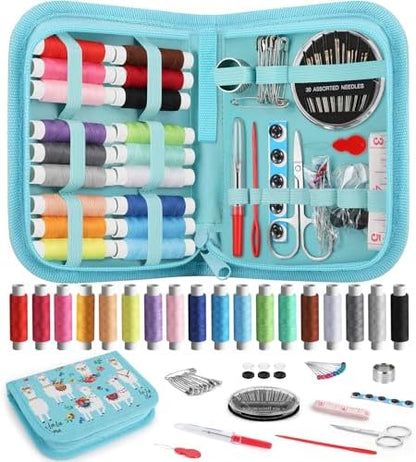 Coquimbo Sewing Kit Gifts for Teen Grils Adults Women Mom Grandma, Portable Sewing Supplies Contains Tape Measure, Scissors, Thimble, Thread, Sewing Needles (Alpaca) by Coquimbo