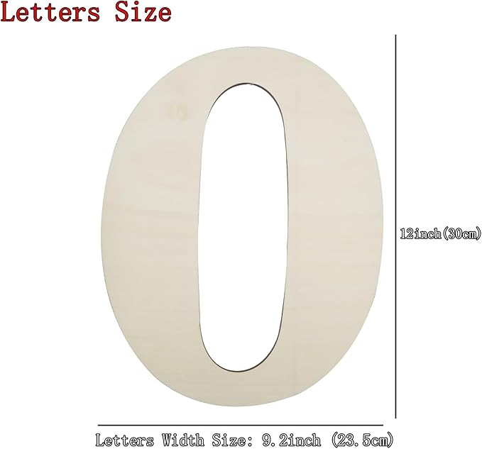 12 Inch Large Unfinished Wood Number, Paintable Unfinished Blank Wooden Numbers Board Unfinished Wood Slices for Birthday Wedding Graduate Party Wall Hang Decor - 0